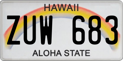 HI license plate ZUW683