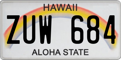 HI license plate ZUW684