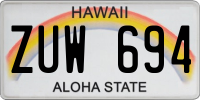 HI license plate ZUW694