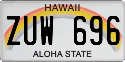 HI license plate ZUW696