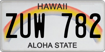 HI license plate ZUW782