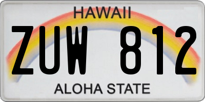 HI license plate ZUW812
