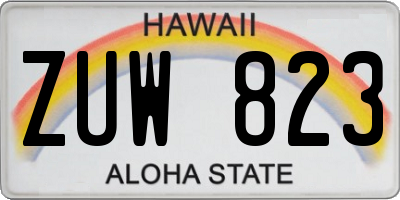 HI license plate ZUW823