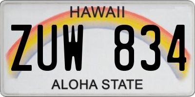HI license plate ZUW834