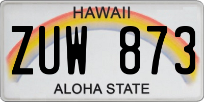 HI license plate ZUW873