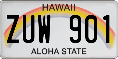 HI license plate ZUW901