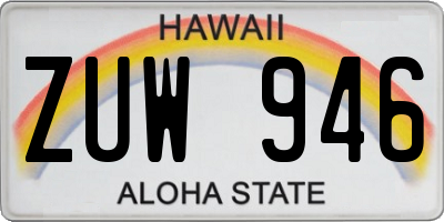 HI license plate ZUW946