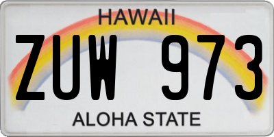 HI license plate ZUW973