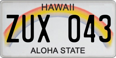 HI license plate ZUX043