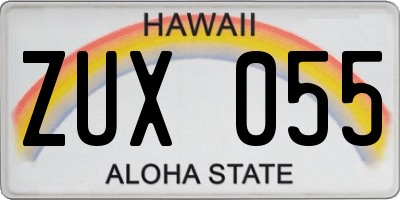 HI license plate ZUX055