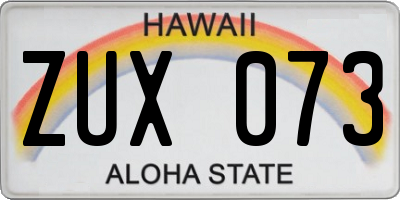 HI license plate ZUX073
