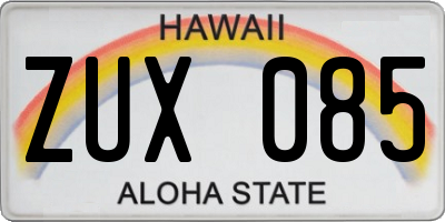 HI license plate ZUX085