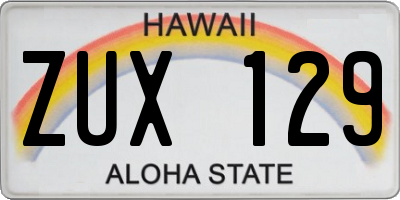 HI license plate ZUX129