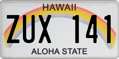 HI license plate ZUX141