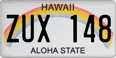 HI license plate ZUX148