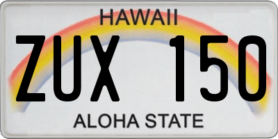 HI license plate ZUX150