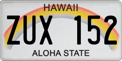 HI license plate ZUX152
