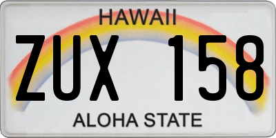 HI license plate ZUX158