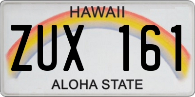 HI license plate ZUX161