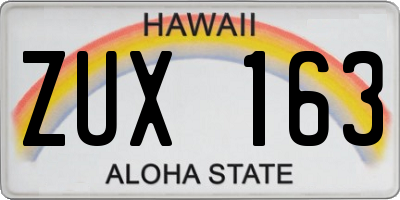 HI license plate ZUX163
