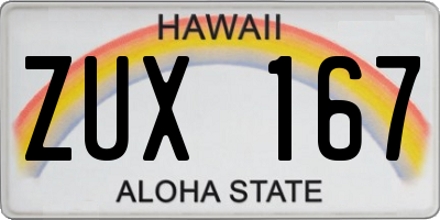 HI license plate ZUX167