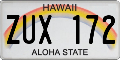 HI license plate ZUX172