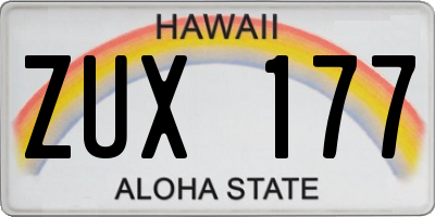 HI license plate ZUX177