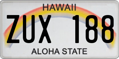 HI license plate ZUX188