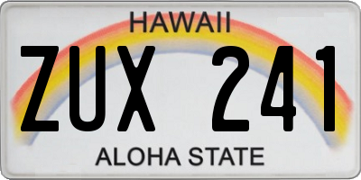 HI license plate ZUX241
