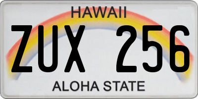 HI license plate ZUX256