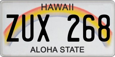 HI license plate ZUX268
