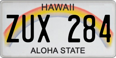 HI license plate ZUX284