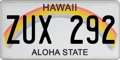 HI license plate ZUX292