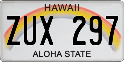 HI license plate ZUX297