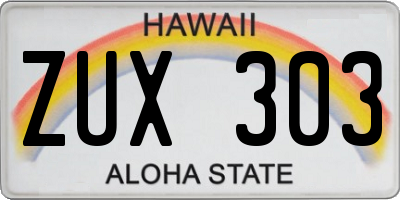 HI license plate ZUX303