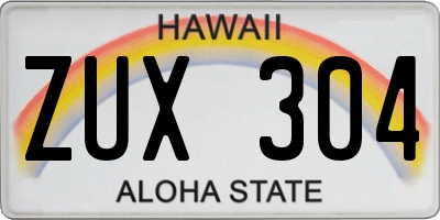 HI license plate ZUX304