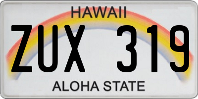 HI license plate ZUX319