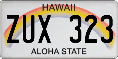 HI license plate ZUX323