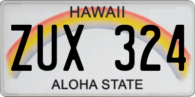 HI license plate ZUX324