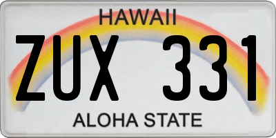 HI license plate ZUX331
