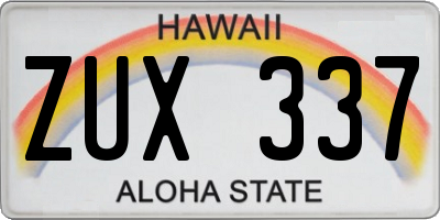 HI license plate ZUX337