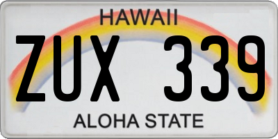 HI license plate ZUX339