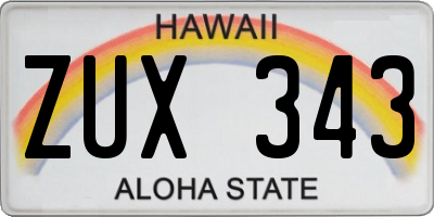 HI license plate ZUX343