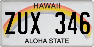 HI license plate ZUX346