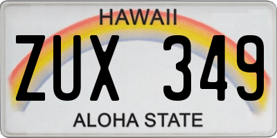 HI license plate ZUX349