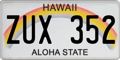 HI license plate ZUX352