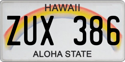 HI license plate ZUX386