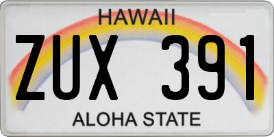 HI license plate ZUX391