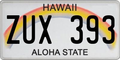 HI license plate ZUX393