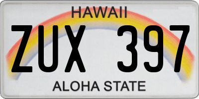 HI license plate ZUX397